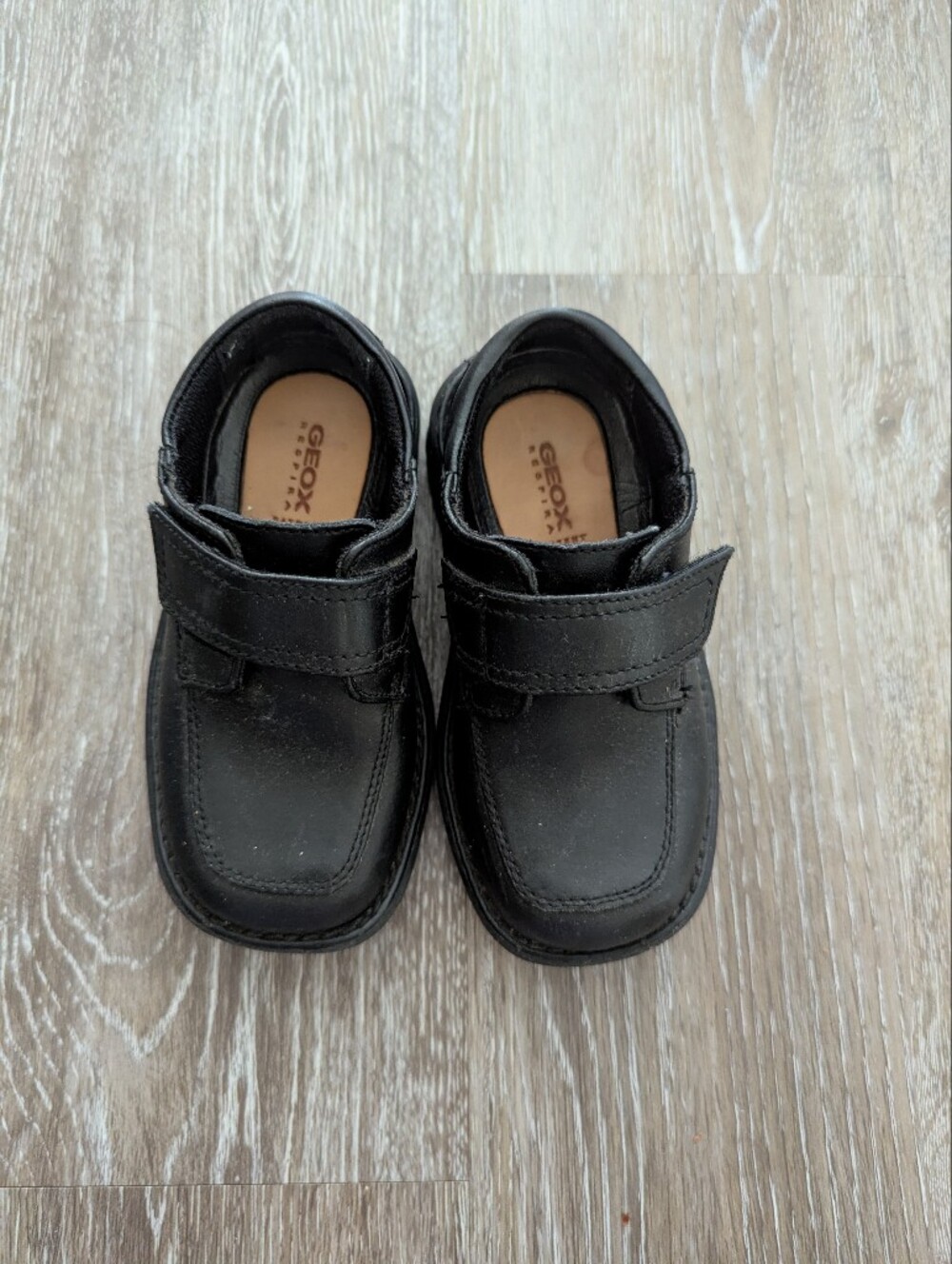 Geox Kids Black Leather Dress Shoes